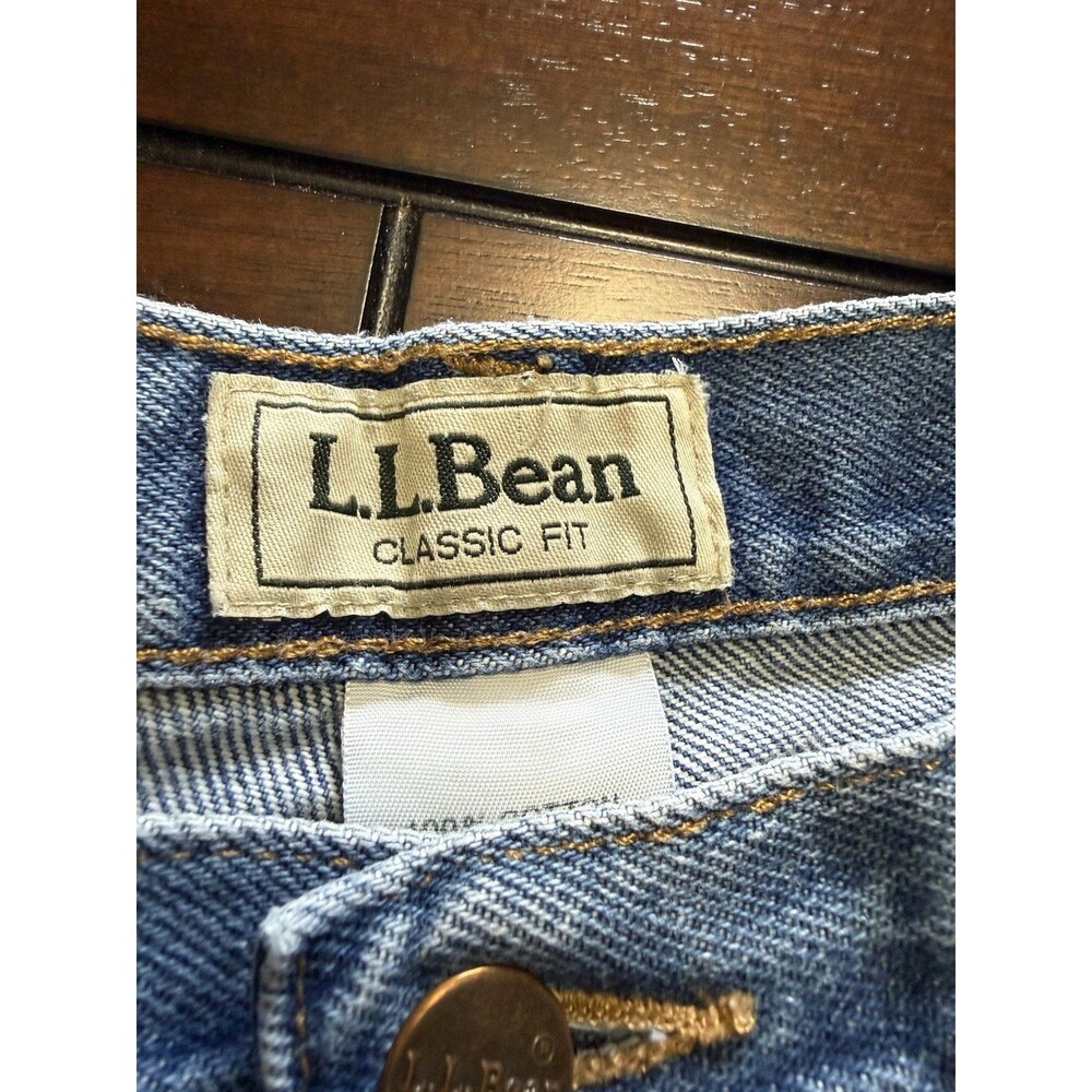 🔥32x29 Mens Jeans Classic Fits 32x27.5 Straight Blue Denim 100% Cotton LL Bean - Picture 3 of 10